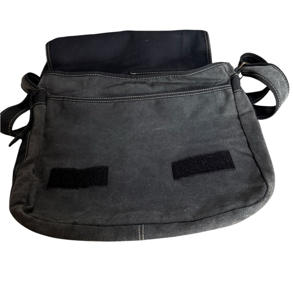 Diesel Planet Ocean Studio Y2K Charcoal Gray Canvas Messenger Bag Crossbody - Picture 4 of 6